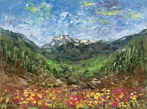 New Zealand South Island-Julian Brower-Impressionism